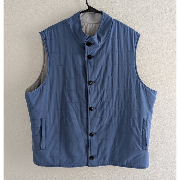 Peter Millar Spring Soft Reversible Vest Men's Size 2XL Ocean Blue & Grey - Picture 1 of 9